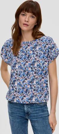 s.Oliver Kurzarmshirt T-Shirt T-Shirt mit gerafften Ärmeln