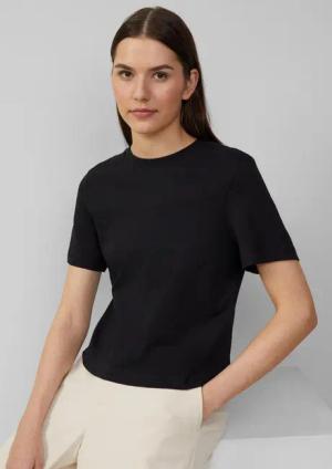 s.Oliver Kurzarmshirt T-Shirt Verkürztes T-Shirt aus Interlockjersey