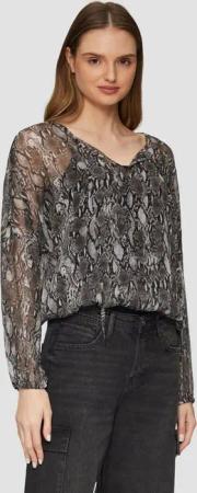 s.Oliver Langarmbluse Bluse Transparente Bluse mit All-over-Print