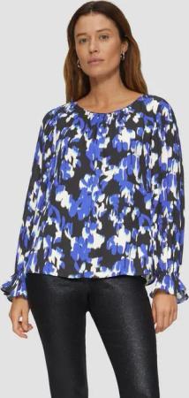 s.Oliver Langarmbluse Bluse Viskosebluse mit Plisseeärmeln