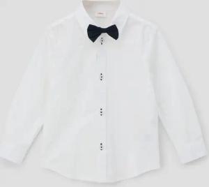 s.Oliver Langarmhemd Hemd Popeline-Hemd mit abnehmbarer Fliege