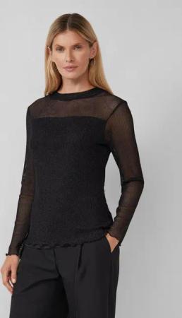 s.Oliver Langarmshirt T-Shirt Transparentes Shirt mit gefüttertem Body