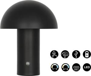 s.Oliver LED Tischleuchte Hillu, Dimmer, Dimmfunktion, Ein-/Ausschalter, USB-Anschluss mit Ladefunktion, USB-Ladefunktion, mehrere Helligkeitsstufen, LED fest integriert, warmweiß - kaltweiß, dimmbar, Typ-C-Ladekabel, CCT, Akku, Tischlampe kabellos, Akkul