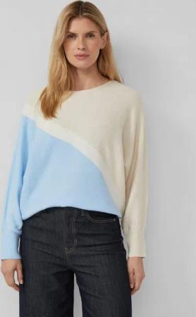 s.Oliver Longpullover Strickpullover Feinstrickpullover mit Fledermausärmeln