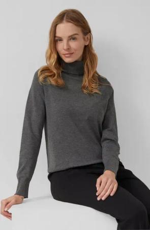 s.Oliver Longpullover Strickpullover Rollkragenpullover aus Viskosemix