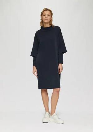 s.Oliver Minikleid Kleid Scuba-Kleid mit Layer Details und Stehkragen