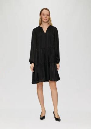 s.Oliver Minikleid Kleid Volantkleid aus Chiffon mit Streifen und Glitzer