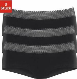 s.Oliver Panty (3er-Pack) aus elastischer Baumwoll-Qualität mit grafischer Spitze