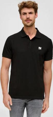 s.Oliver Poloshirt Poloshirt mit Metallic-Logo auf der Brust
