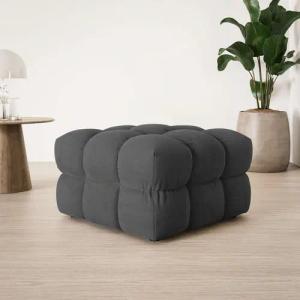 s.Oliver Polsterhocker "COBBO Sitzhocker Bubble-Optik, Maße B/T/H: 80/80/48 cm" passend zum Sofa, moderne Steppung und hoher Sitzkomfort