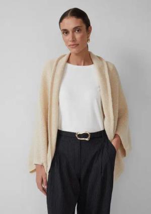 s.Oliver Poncho Strickjacke Offene Grobstrickjacke mit Schalkragen