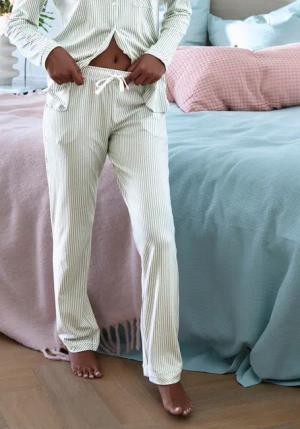 S.OLIVER Pyjamahose Damen grün-gestreift Gr.40/42