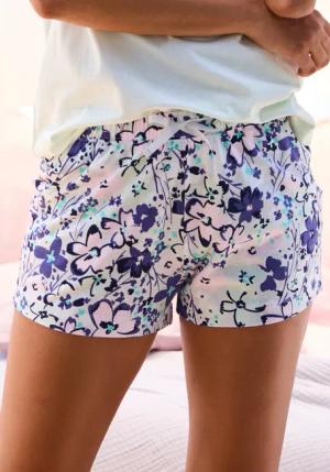 S.OLIVER Pyjamashorts Damen grau - rosa - geblühmt Gr.40/42