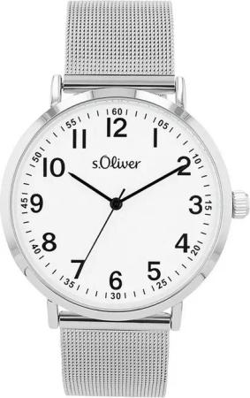 s.Oliver Quarzuhr 2040145, Armbanduhr, Herrenuhr, Edelstahlarmband, analog