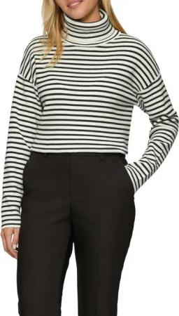 s.Oliver Rollkragenpullover Rippstrick, im Streifen-Design