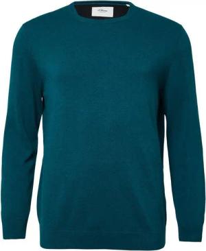 s.Oliver Rundhalspullover Basic (1-tlg) mit gesticktem Logo auf der Brust, BIG SIZE Übergrößen