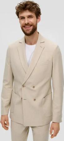 s.Oliver Sakko Indoor-Sakko s.O PURE: Doppelreihiges Sakko im Leinen-Look