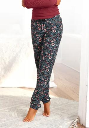 S.OLIVER Schlafhose Damen blau-geblümt-weinrot Gr.40/42