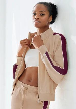 s.Oliver Sweatjacke mit Reißverschluss und Kontrast Einsätzen, Loungewear