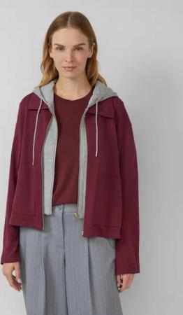 s.Oliver Sweatjacke Sweatshirt Scuba-Sweatjacke mit herausnehmbarem Einsatz