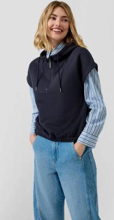 s.Oliver Sweatshirt Sweatshirt Sweatshirt mit Kapuze im O-Shape