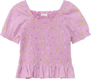 S.Oliver T-Shirt Blumen Schmetterlinge gesmokt