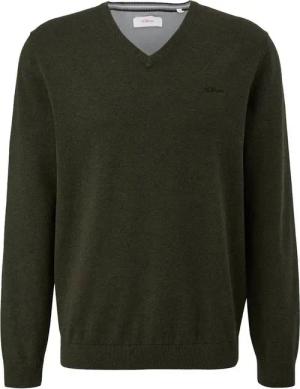 s.Oliver V-Ausschnitt-Pullover Pullover (1-tlg) V-Ausschnitt, langarm, Logo-Stickerei