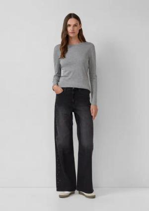 s.Oliver Weite Jeans Jeans-Hose SURI Jeans Suri / Regular Fit / High Rise / Wide Leg / Schmuckstein-Details