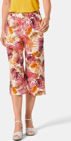 Sommerliche Druckhose - rot / orange / gemustert - Gr. 48 von Goldner Fashion