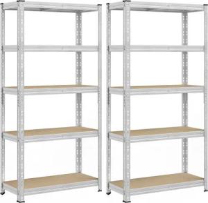 SONGMICS Schwerlastregal, 2-tlg., 2 er-Set, 40 x 90 x 180 cm, mit verstellbaren Ablagen