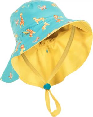 Sonnenhut Baby UV-Schutz wendbar - Savanne gelb/blau