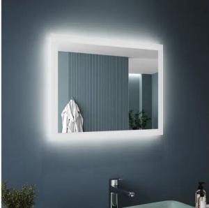 SONNI Badspiegel mit Beleuchtung LED Badezimmerspiegel,Wandschalter,kaltweiß/ Warmweiß, IP44 energiesparender Kaltweiß IP44,Wandspiegel Lichtspiegel