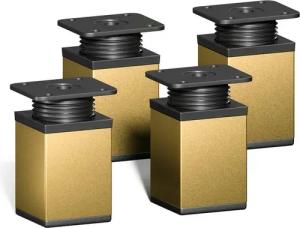 sossai® Möbelfuß Design-Möbelfüße, 4er & 8er Set, höhenverstellbar, (4-St), Farbe: Gold