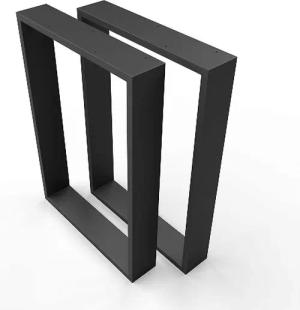 sossai® Tischgestell XXL Stahl Tischkufen 50-70cm x 72cm in Schwarz (2-St), Rahmen: 100mm Breit