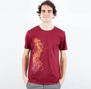 Spangeltangel Herrenshirt "Fahrräder", bedruckt, Siebdruck, sportlich, Bio-Baumwolle