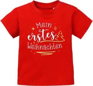 SpecialMe Print-Shirt Baby Shirt kurzarm Spruch Mein erstes Weihnachten Babyshirt