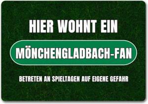 speecheese Fußmatte Hier wohnt ein Mönchengladbach Fan Fußmatte in 35x50 cm ohne Rand mit