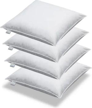 SPESSARTTRAUM Kopfkissen 4 Stück Kissen Kopfkissen Sofakissen Füllkissen Federn 50 x 50 cm, Füllung: 100% Federn, Bezug: 100% Baumwolle