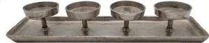 Spetebo Adventsleuchter Aluminium Kerzenhalter für 4 Kerzen - ca. 44 x 12 (Inhalt, 1 St., Kerzenständer), Ideal für Kerzen oder Teelichter, Blickfang