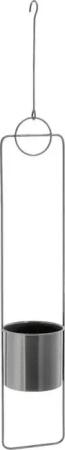 Spetebo Blumenampel Metall Pflanz Topf rund zum Hängen grau - 88 cm (Stück, 1 St., Blumenampel), Moderne Hänge Blumenampel