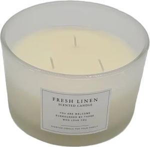 Spetebo Duftkerze 3 Docht Kerze im Glas - Duft Kerze - FRISCHE WÄSCHE (Stück, 1-tlg., Duftkerze), Kerze im braunen Glas mit Kork Deckel