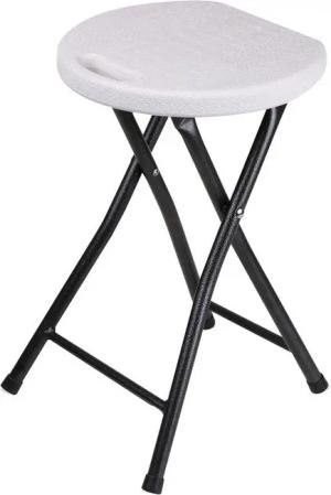 Spetebo Hocker klappbar mit Metall Gestell Belastbarkeit 100 kg (Sitz / Barhocker, 1 St., mit stabilem 4-Fuß-Metallgestell), klappbarer