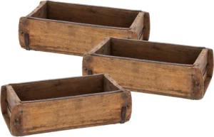Spetebo Holzkiste Ziegelform Holz Kiste 30 x 15 cm (Stück, 3 St., Holzkiste), Vintage Deko Kiste aus Altholz