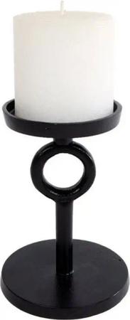 Spetebo Kerzenständer Aluminium Kerzenständer schwarz - 14 cm / klein (Einzelstück, 1 St., 1 Kerzenständer), Metall Tisch Deko Stumpen Kerzen Halter modern klein