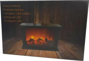 Spetebo LED Dekolicht Kaminlaterne mit tanzenden LED Flammen - 30 cm, LED, Kaminfeuer mit LED Effekt