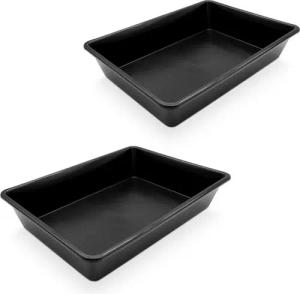 Spetebo Pflanzschale Allzweck Kunststoff Wanne schwarz (Anzahl, 2 St., Stück), aus strapazierfähigem Kunststoff gefertigt