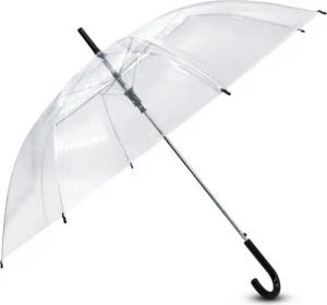 Spetebo Regenschirm-Wanderstock Regenschirm transparent mit Druckknopf - 100 cm, mit Easy Open Knopfdruck