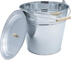 Spetebo Übertopf Zinkeimer mit Deckel - 12 L (Stück, 1 St., Zinkeimer), dekorativer Eimer zum Bepflanzen oder Transport