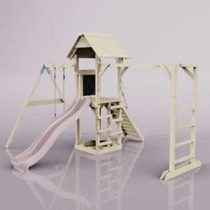 Spielturm Malmö in Altrosa - 358 × 400 × 275 cm