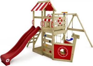 Spielturm SeaFlyer mit Schaukel & roter Rutsche